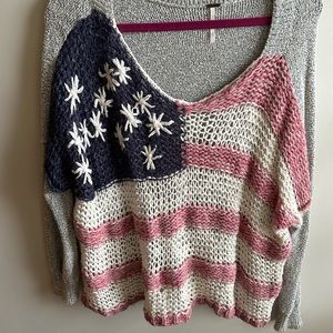 Free People American Flag Sweater